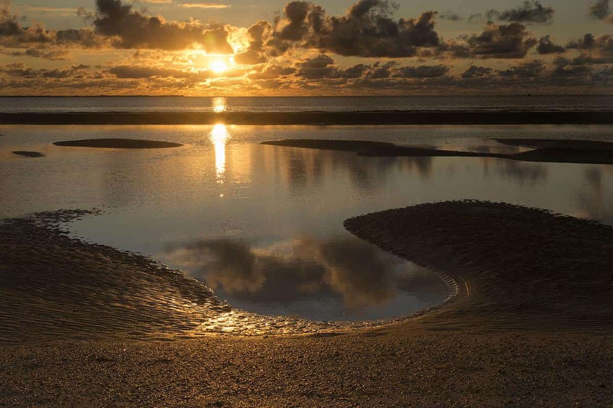 Fotoweekend Ameland - Spiegeling van de zon in de zee