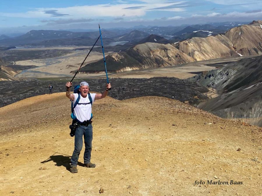 Fotoreis IJsland Dirk boven op de Brennisteinsalda