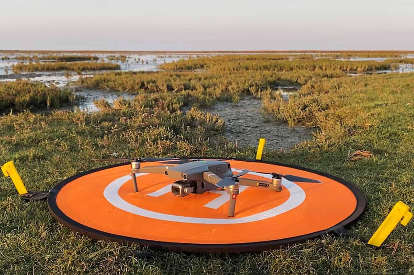 Drone op landingsplek