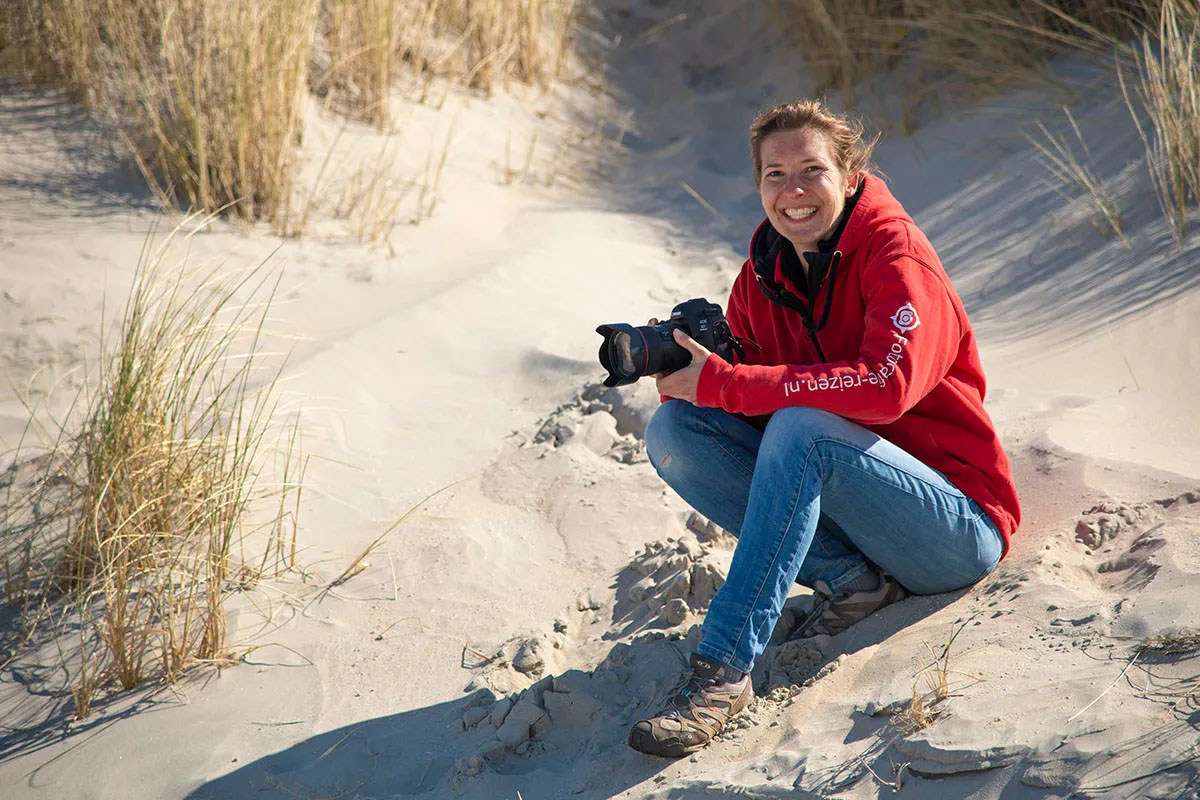 Dronecursus Terschelling 23 Eveline tijdens de dronereis Terschelling