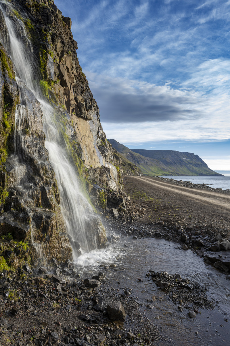 Fotografie reizen IJsland Westfjorden Sudureyri 176 Waterval Sudureyri Ijsland Westfjorden fotoreis