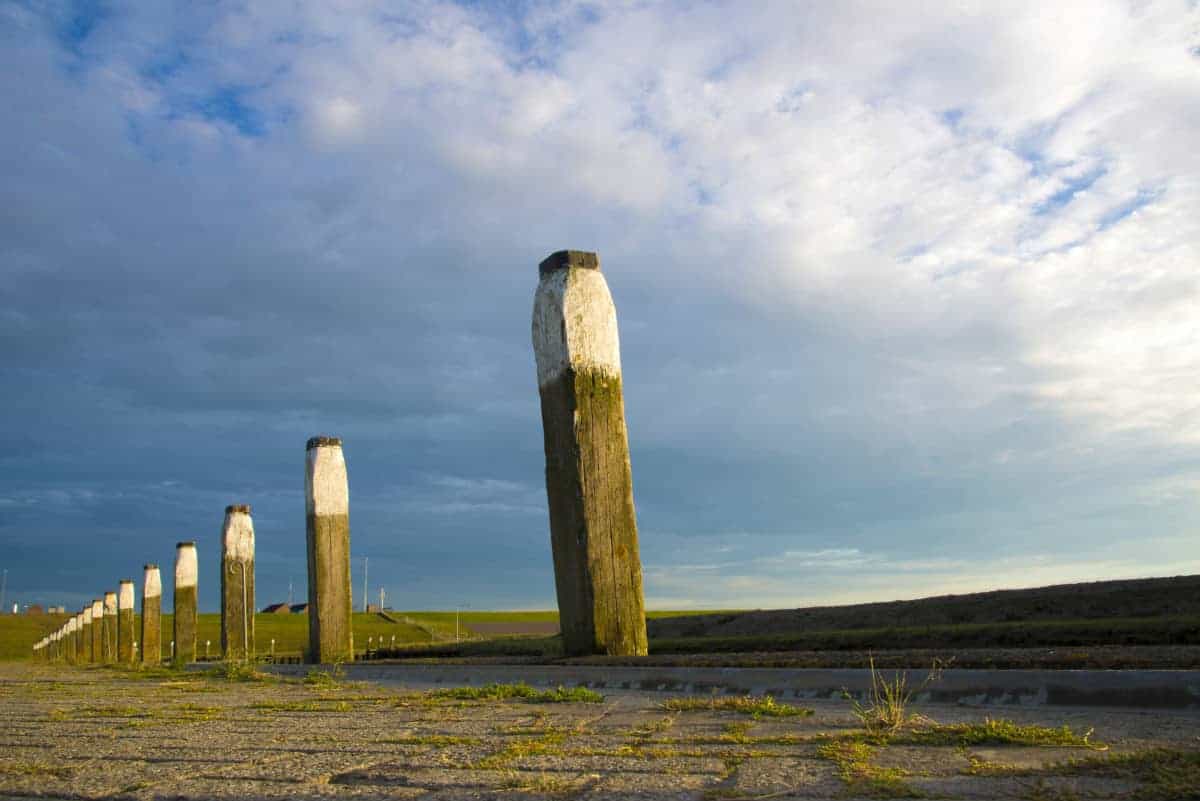 Noordpolderzijl bij zonsondergang
