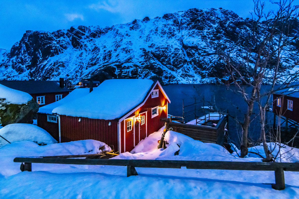 Fotoreis Lofoten Hamnoy Unstad 319 Nusfjord in het blauwe kwartiertje Fotoreis Lofoten