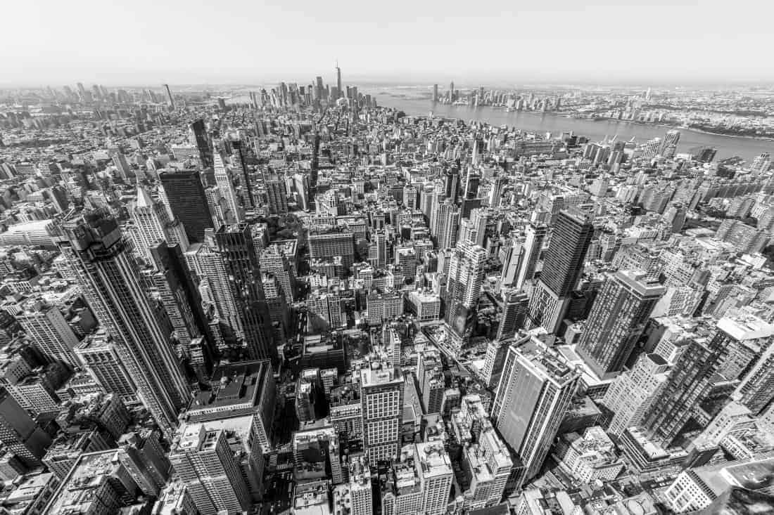 Fotoreis New York stadsgezicht vanaf Empire State Building zwartwit 1 Fotoreis New York stadsgezicht vanaf Empire State Building zwart-wit