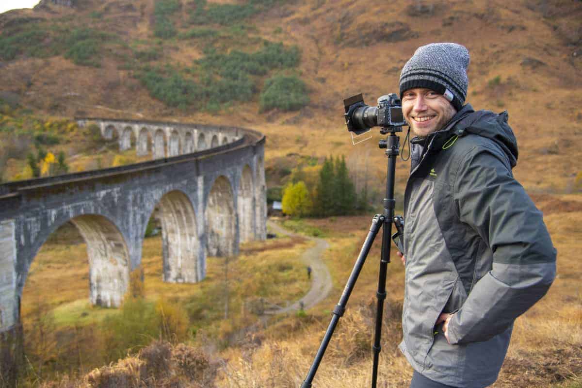 Fotoreis Schotland - Arjan bij Glenfinnan Viaduct Fotoreis Schotland - Arjan bij Glenfinnan Viaduct