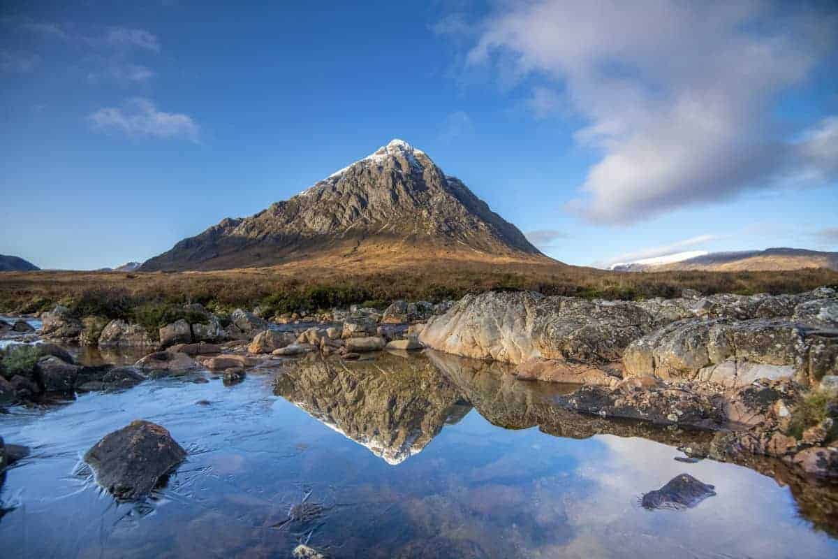Fotoreis Schotland - Buachaille Etive Mor met spiegelbeeld Fotoreis Schotland - Buachaille Etive Mor met spiegelbeeld
