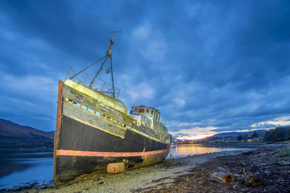 Fotoreis Schotland - Corpach Shipwreck blauwe kwartier