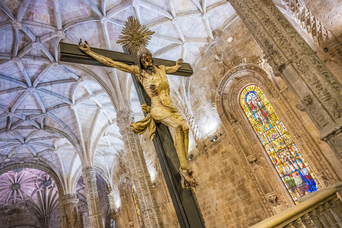 Christusbeeld in klooster Fotoreis Lissabon