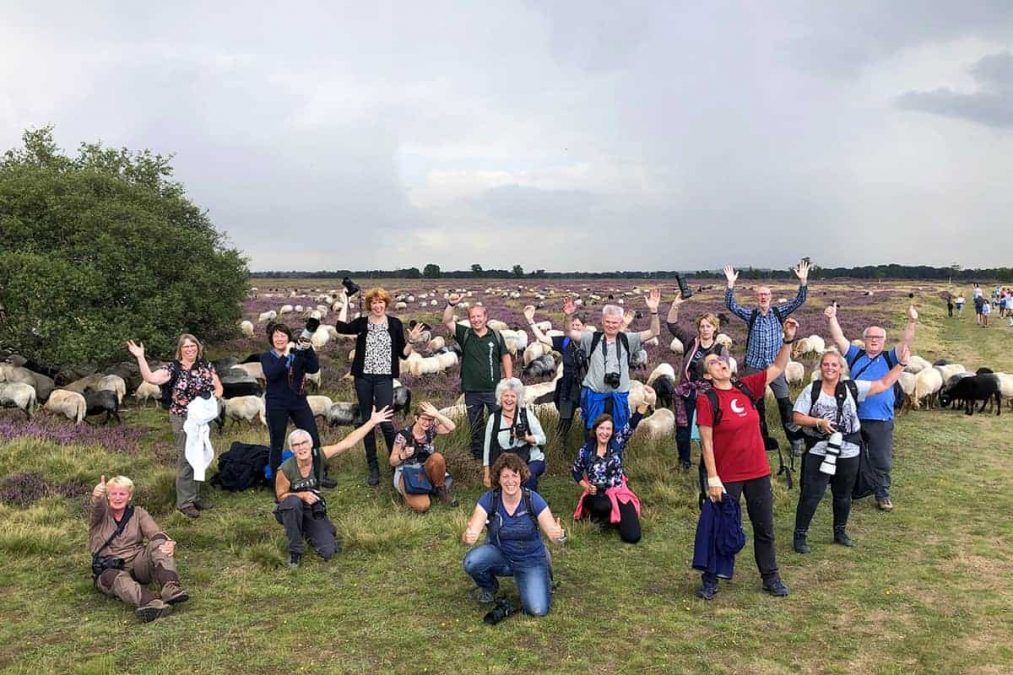 Fotoweekend Drenthe groepsfoto op het Balloer veld