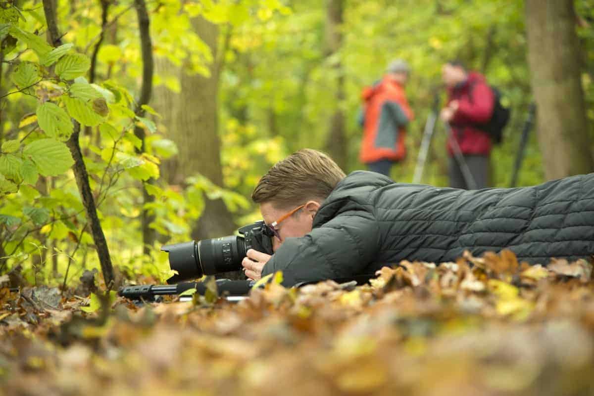 Workshop Herfstfotografie - Man liggend op de grond