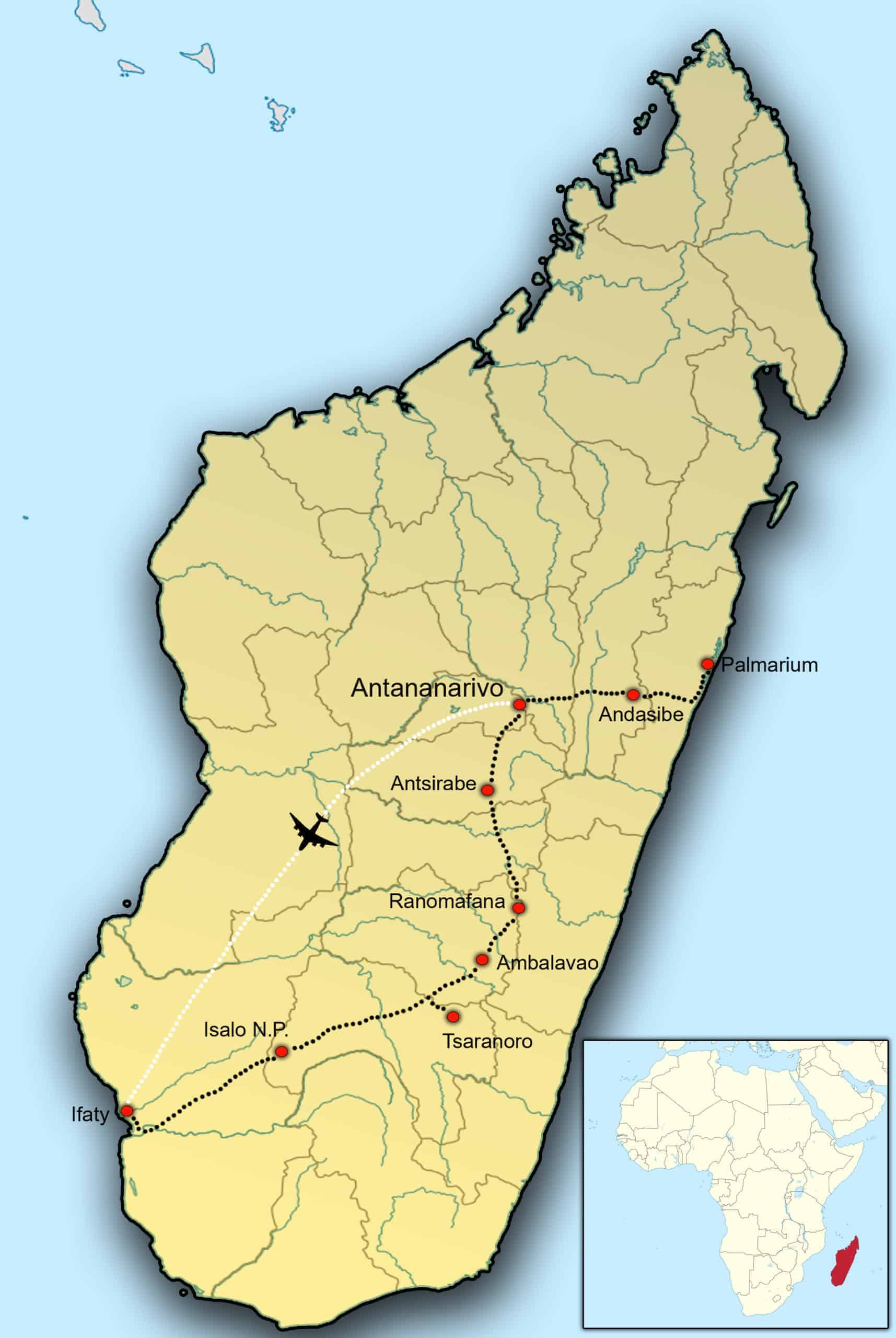 Kaart Madagaskar - fotografie-reizen.nl