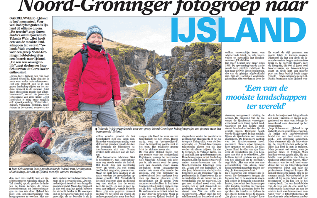 Verslag Fotoreis IJsland krantenartikel